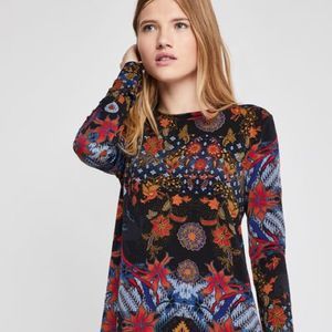 BCBGeneration Long Sleeve Print Dress